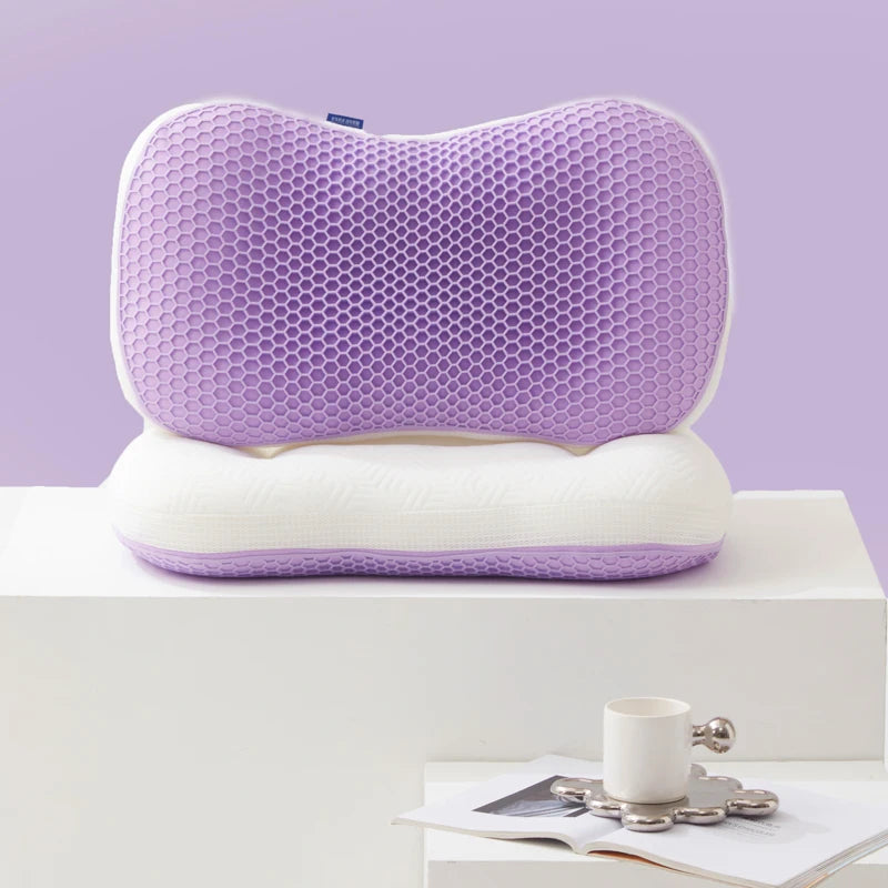 Purple Pectin TPE Honeycomb&Polyeste Pillow Breathable AB Side Summer Four Season Household Soft Neck Support Pillow Core 40*65