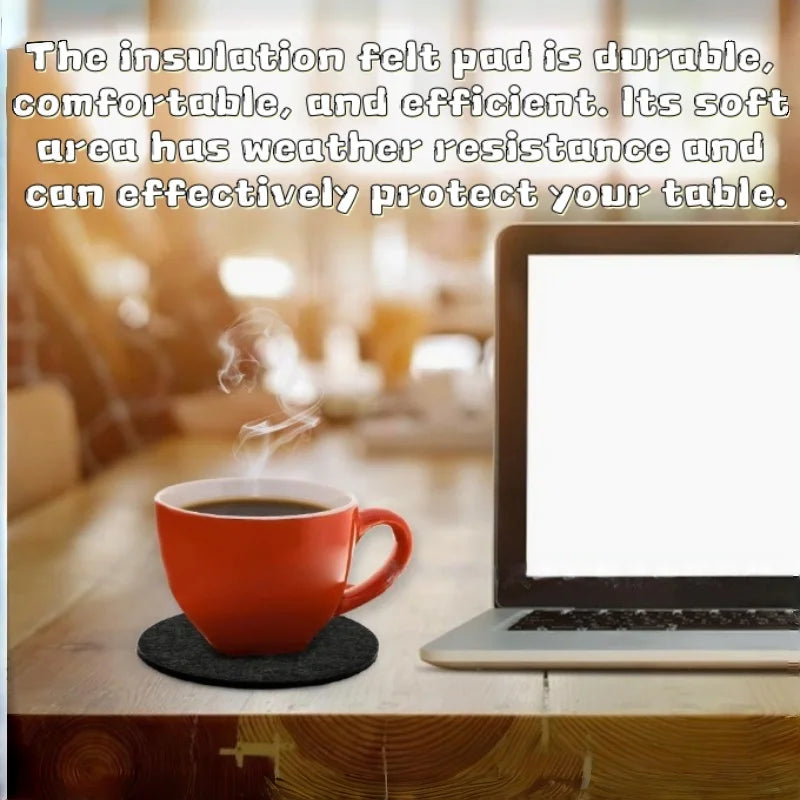 10pieces of eco-friendly felt coaster kit - quick absorption and insulation coaster, suitable for home, vacation, and office use