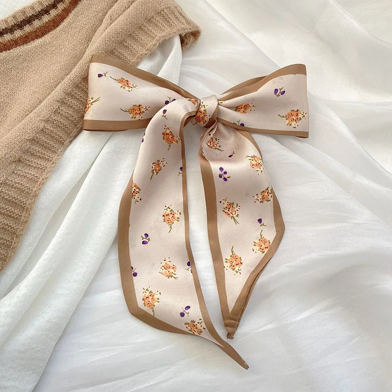 Gorgeous Long Silk Scarf Headband for for Women, Aesthetic Boho Hair Scarf Wrap, Party Holiday Beach Weekend Unique Chic