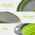 Round Collapsible Colander Silicone Kitchen Fruit Vegetable Washing Basket Strainer Foldable Drainer Kitchen Gadgets Tools