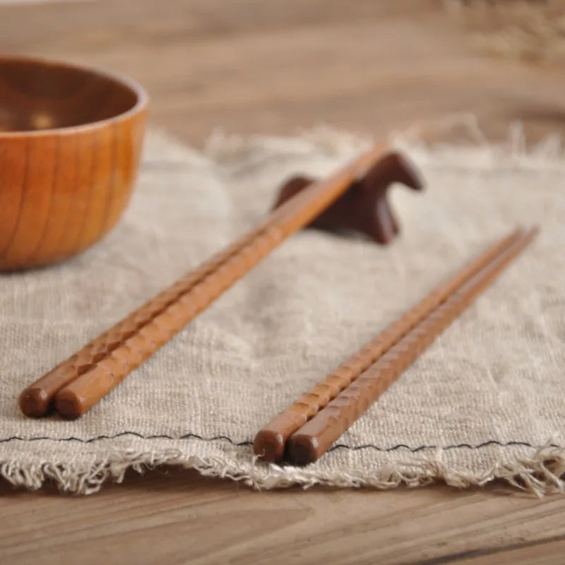 1 pair Wooden Chopsticks Eco Friendly Products Tableware Natural Indonesian Ironwood Japanese Sushi Dinnerware