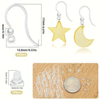 400Pcs:100Pc Hypoallergenic Earring Findings - Clear Hooks, Studs, 200 Backs & 100 Pearls Kit