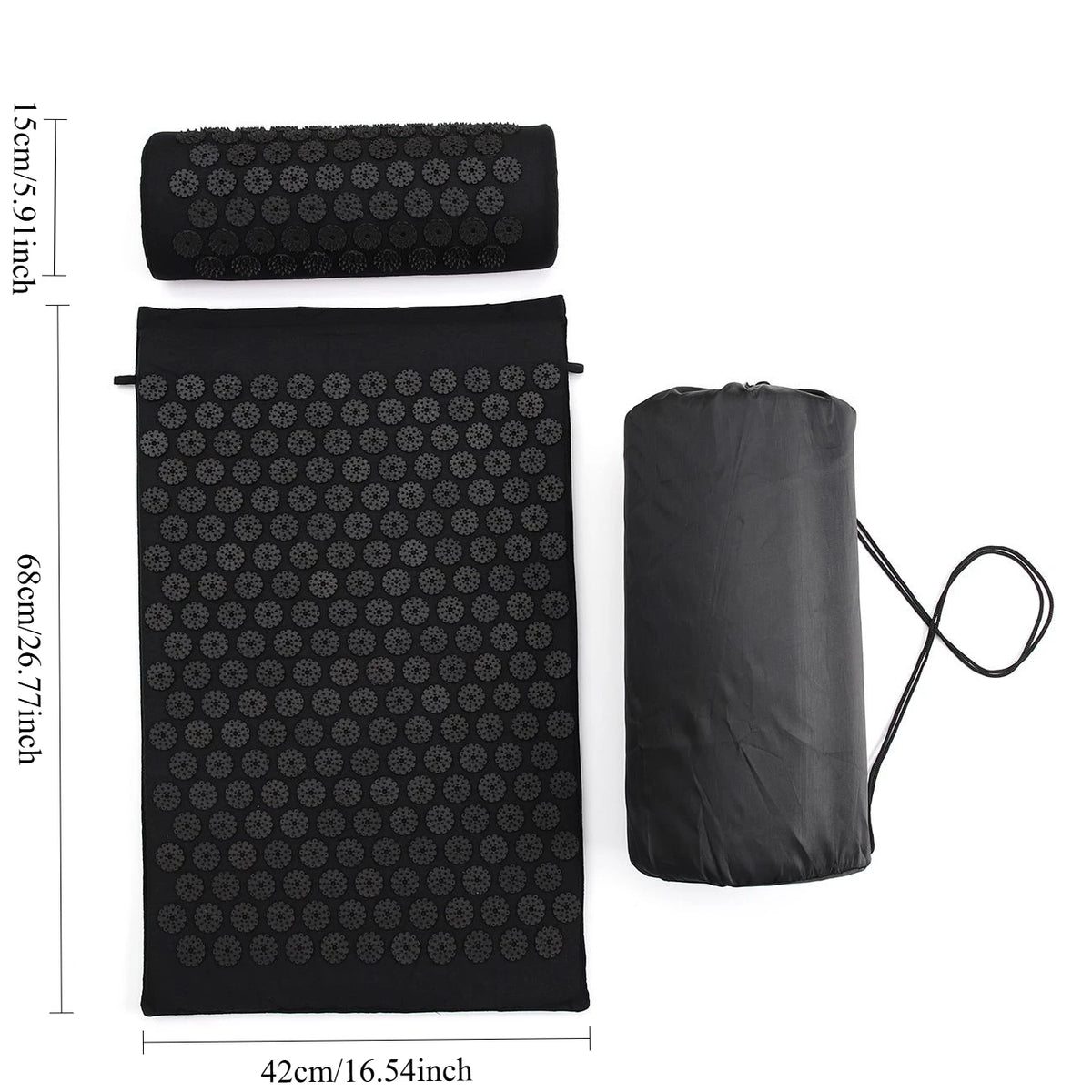 Acupressure Mat & Pillow Set Muscle Relaxation Back Neck Massager Cushion Kuznetsov Applicator Pad for Yoga Fitness Pain Relief