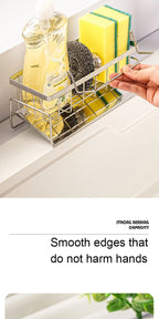 Sink Cleaning Tools Storage Rack Kitchen Multifunctional Stainless Steel Drain Rack for Sponge Cleanser Organizer Rag Hanger