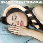 Heatless Curling Rod Headband No Heat Silk Ribbon Hair Roller Curls with Hair Claw Clip Lazy Natural Soft Wave DIY Styling Tool