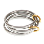 Stackable Rings for Women Statement Mixed Metals Multi Ring Stack Cubic Zirconia Connected Bands Stacking Jewelry