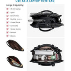2 in 1 Lunch Tote Bag for Women Large Capacity Insulated 15.6 Inch Laptop Bag with Purse Lunch Compartment Computer Handbag