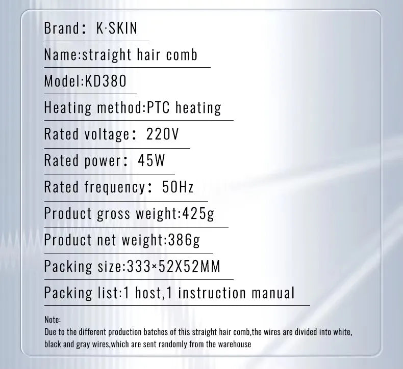 2in1 Hair Styler Straightening  Hot Comb Fast Heated Ceramic Negative Ion Curler Straightener Brush Anti-Scalding Styling Tools