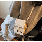 Cell Phone Crossbody Bag for Women Leopard Print PU Leather Purse with Charms Fashion Mini Shoulder Bag for Daily Shopping