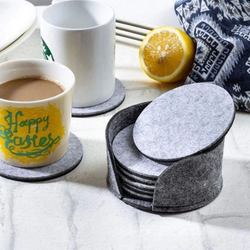 10pieces of eco-friendly felt coaster kit - quick absorption and insulation coaster, suitable for home, vacation, and office use