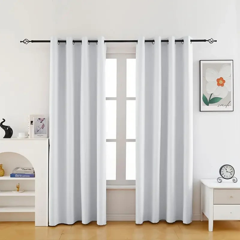 1pc Modern Multi-Color 100% Blackout Curtain Black Lined Thermal Insulated Window Drapes for Living Room Home Office