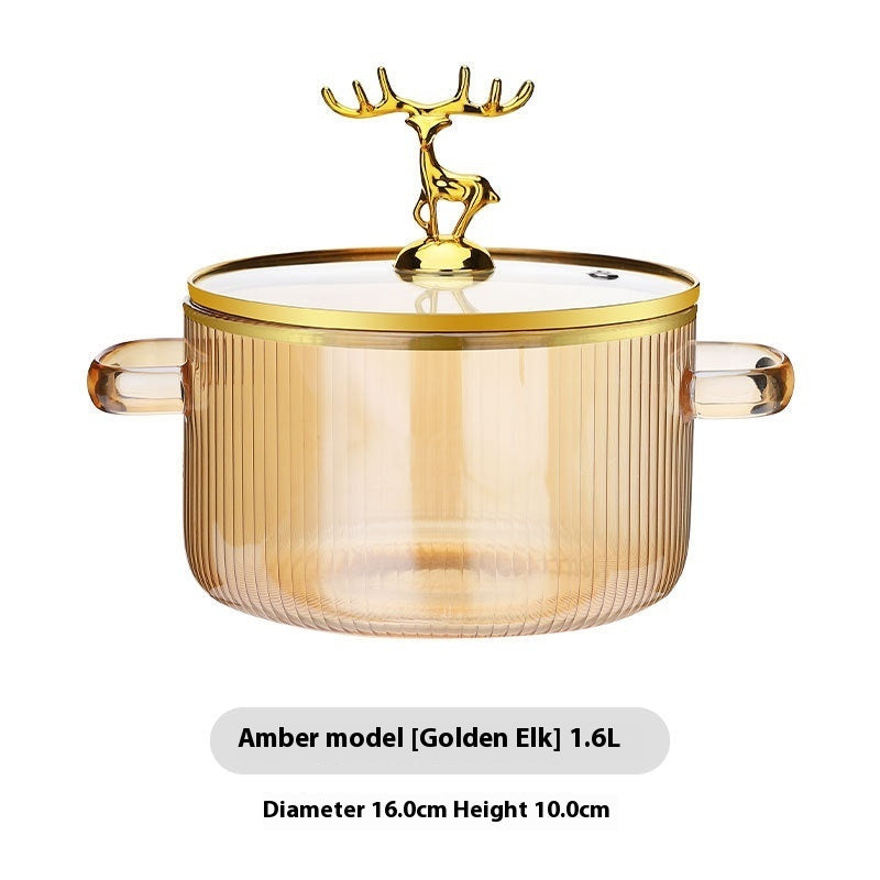 Transparent Glass Milk Pot