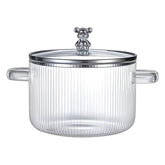 Transparent Glass Milk Pot