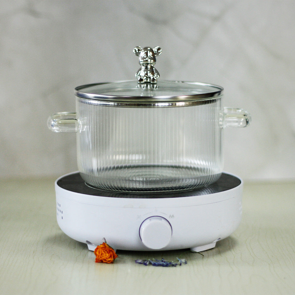 Transparent Glass Milk Pot