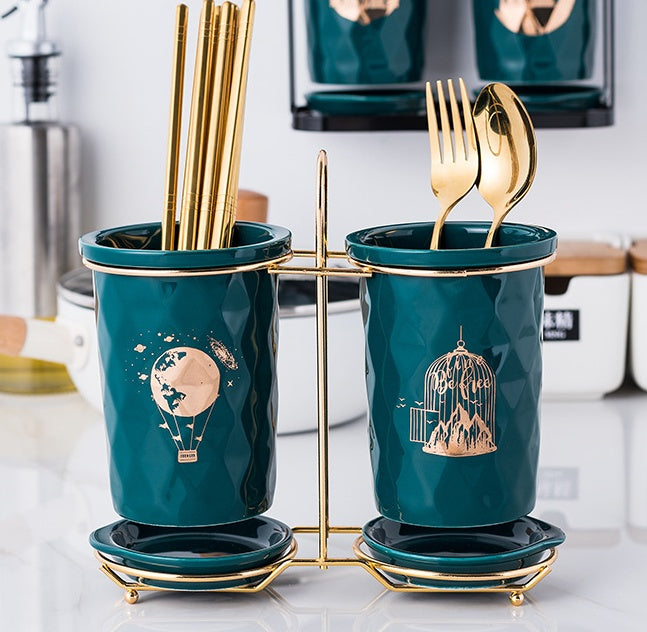 Wall Hanging Chopstick Holder – Drain Storage Box